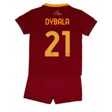 AS Roma Paulo Dybala #21 Hemmaställ Barn 2022-23 Korta ärmar (+ Korta byxor)